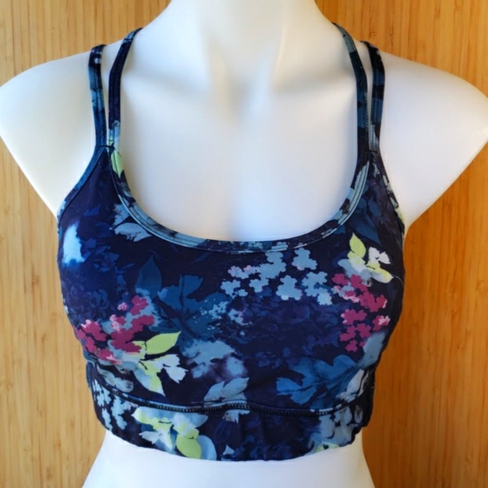 Athletic Works dri-more floral hot yoga athletic sports bra top